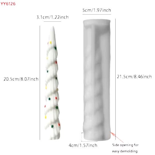 YY6126 Çizgili Spiral Şamdan Mum Silikon Kalıp